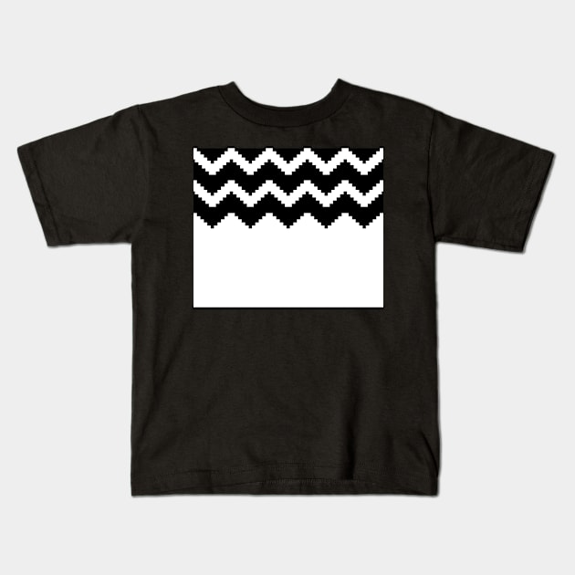 Zigzag geometric pattern - black and white. Kids T-Shirt by kerens